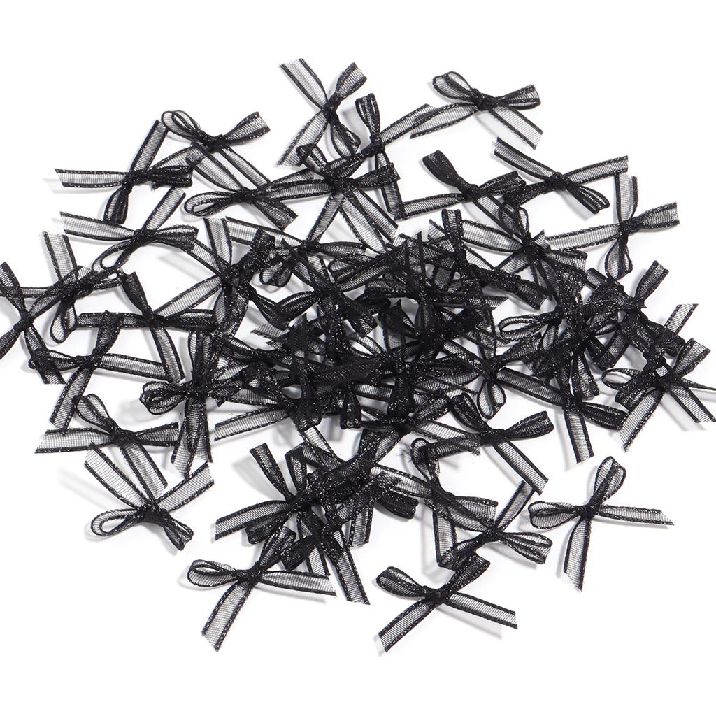 30pcs/lot Organza Mini Bows Color Cute Nail Art Lace Bowknots Charm for Craft Handwork DIY Manicure Decoration Material