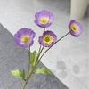 Artificial Poppy like Flowers Core Content 4 Headed Corn Poppy Decorations for Weddings Homes Photography Props Lifelike Design