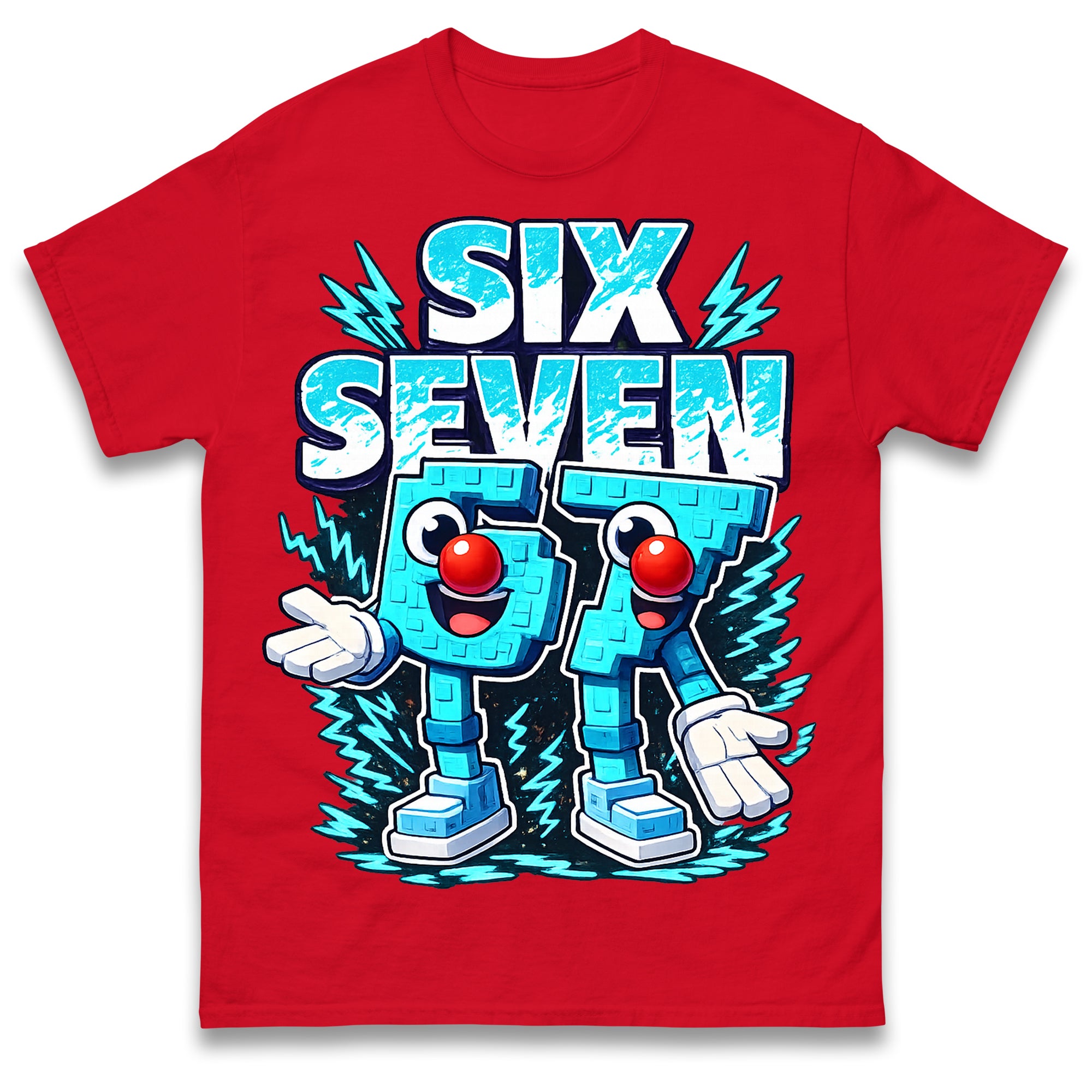 

Six Seven 6 7 Red Nose Day Kids T Shirt 140