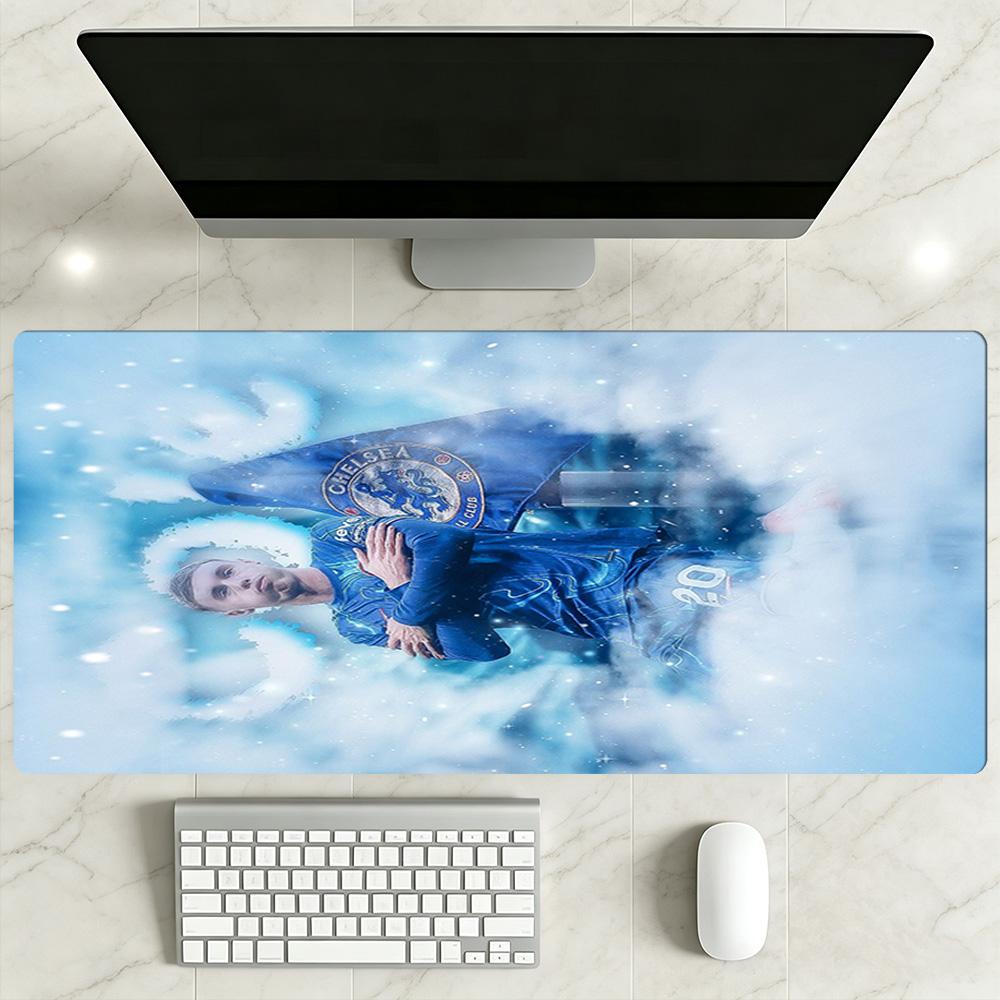 Chelsea Fc Football Player Large Mouse Pad Keyboard Pad Desktop Mouse Pad Non-Slip Rubber Bottom Perfect Gift for Gamers