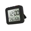 3 Alarm Clock With Temperature Humidity Monitor Backlight Snooze Foldable Design Portable LCD Display For Home Office