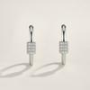 Elegant Minimalist Cylinder Pave Setting Moissanite Hoop Earrings S925 Sterling Silver White Gold Plated Small Circle Earrings