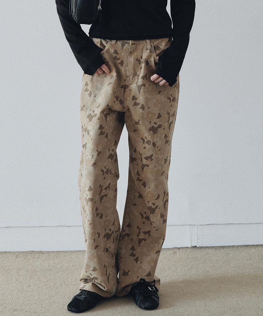 NEEV Vintage Camo Pattern Pants (Beige)