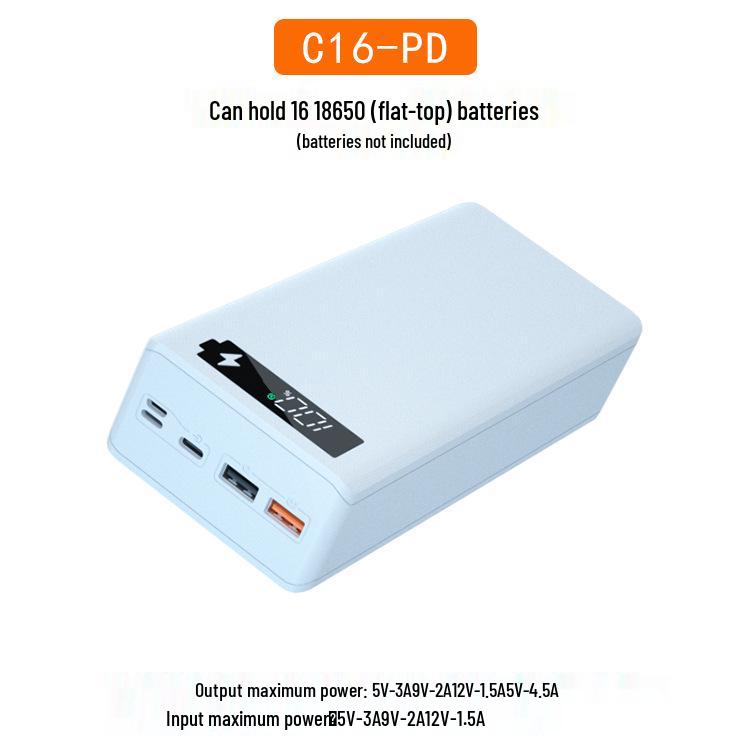 16-teiliges lötfreies 18650 DIY Powerbank-Gehäuse-Kit