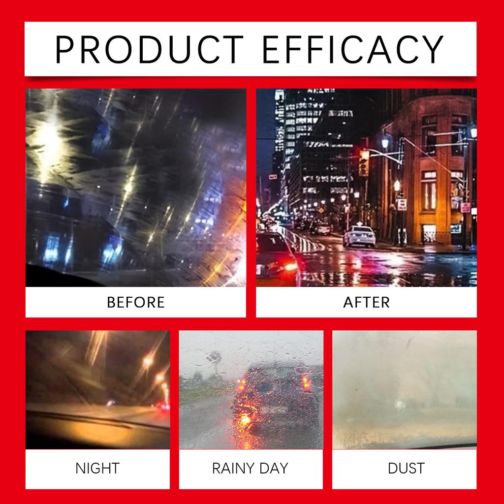 Car Glass Oil Film Remover With Supplements Kit Auto Windshield Glass Dust Removal Polishing Hydrophobic Cleaner Care Care