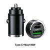 200W Car Dual Port Mini USB Charger Ultra Fast Charging Cigarette Lighter Socket 12-24V Aluminum Cell Phone Charging Adapter