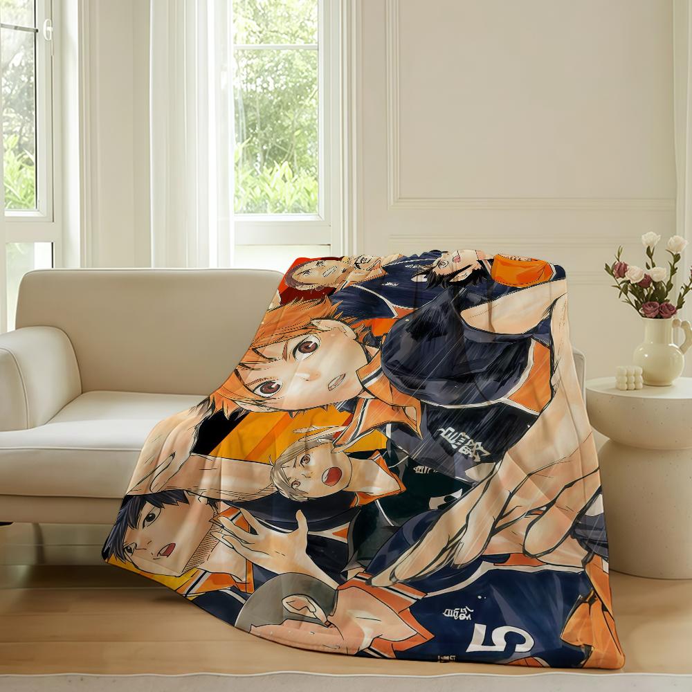 Volleyball Anime H Haikyu!! Blanket For Sofa Office Bed Plane Travel Sleep Read Relax Camping Soft And Warm