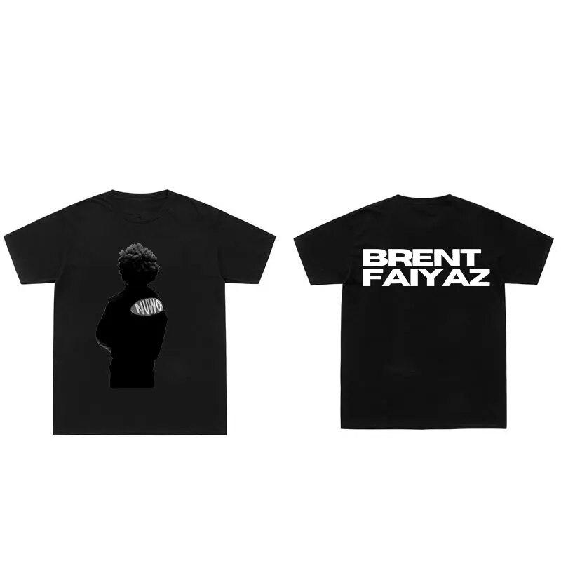

Рэппер Брент Файяз, трендовая футболка в стиле хип-хоп, модные ретро-футболки унисекс большого размера, повседневные топы унисекс из 100% хлопка, уличная одежда L