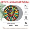 2D Flach, 1 Stück 7,87 Zoll Rundes Aluminiumschild, Mexikanisches Fiesta Sombrero & Maracas Design, Lebendige Kulturelle Metallwandkunst, Einfach Aufzuhängen Innen-/Außenbereich Dekor