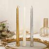 European Electroplated Color Pearl Long Pole Candle for Home Use Without Wedding Candlelight Dinner Candlestick Pole Wax
