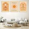 Boho Floral Sun Wall Art Posters Plant Prints Nordic Canvas Painting Pictures Living Room Mural Decorative Painting Home Decor