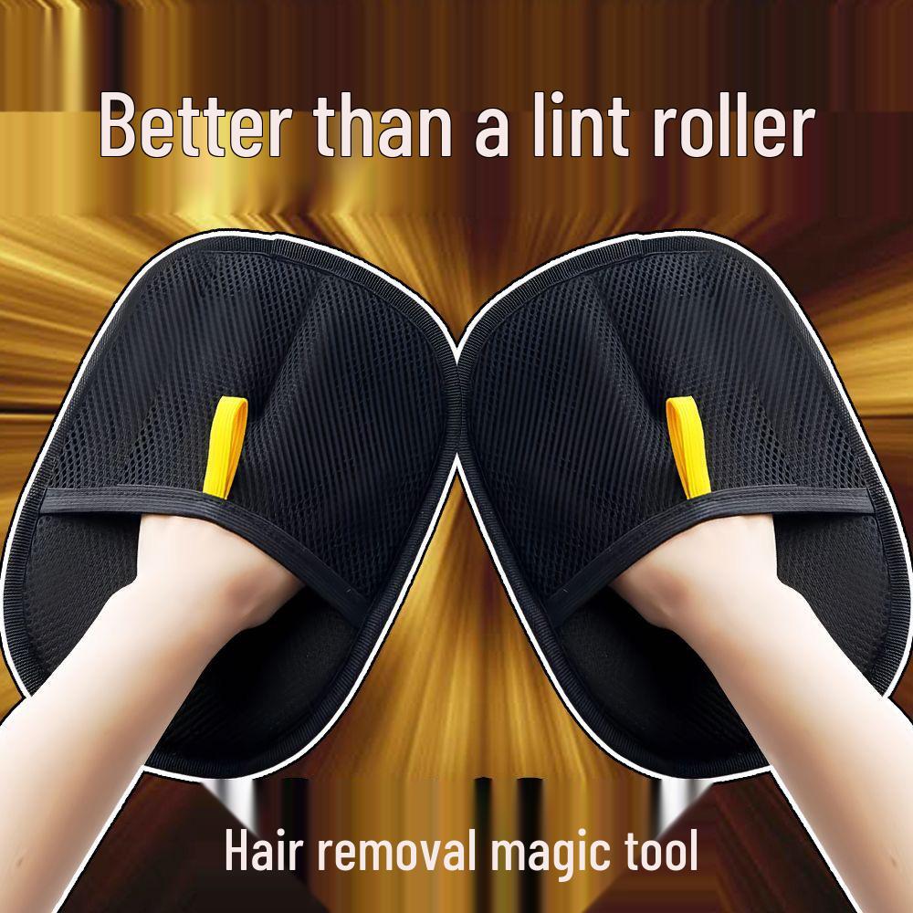 Pet Hair Removal Glove & Brush: Two-Way Bristle Remover and Lint Roller for Cat Hair Cleaning