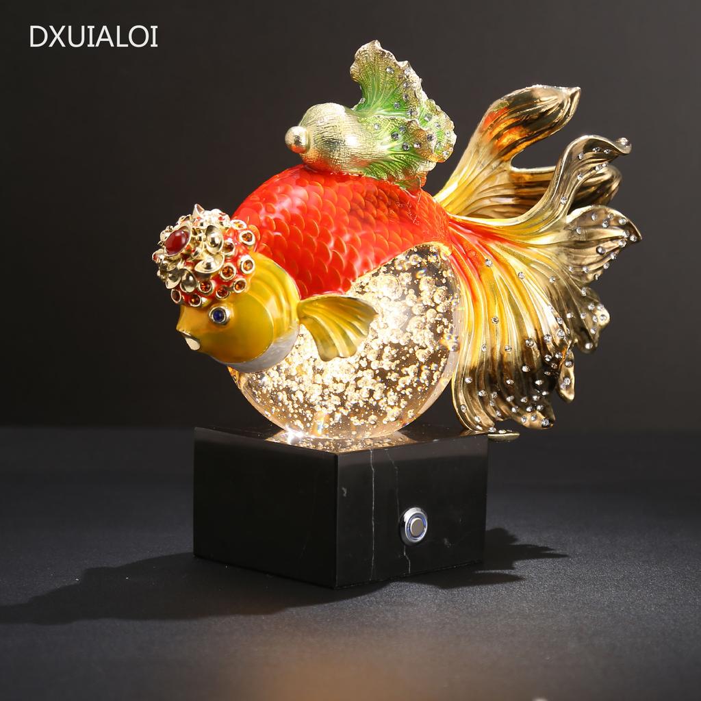 Home decor accessories Glass Enamel ornaments Living room goldfish Crystal ball decorations Creative Gift for store opening