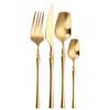 4Pcs High Quality Cutlery Set Elegant Stainless Steel Dinnerware Knife Fork Spoon Tableware Set Luxury Silverware Flatware Set
