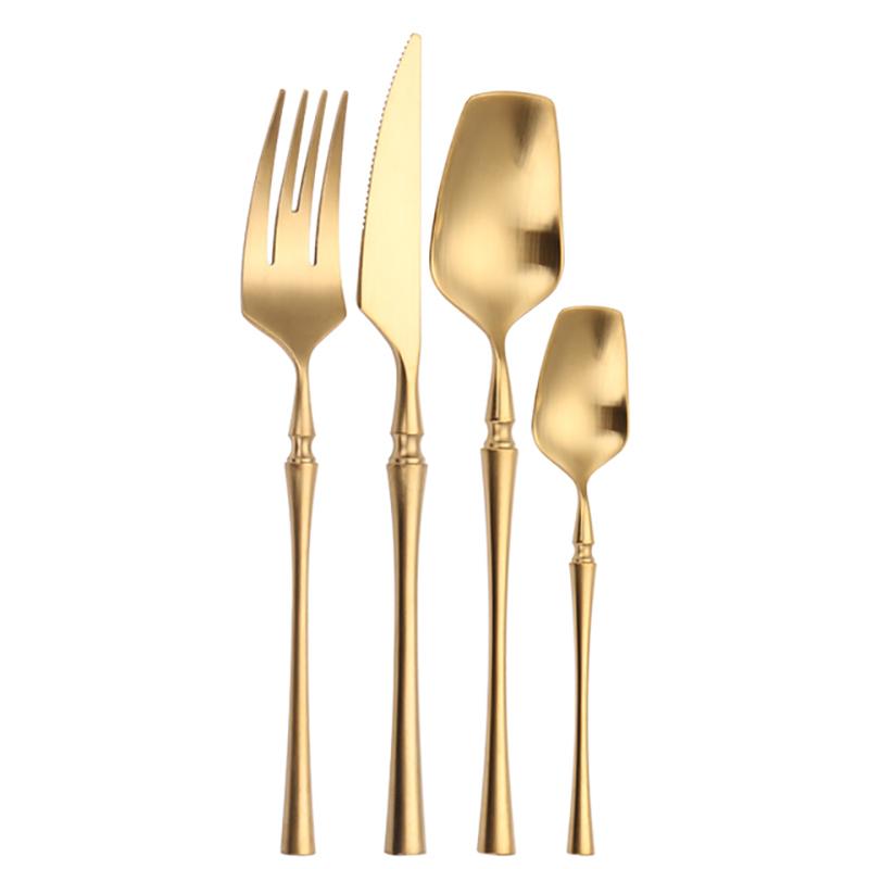 4Pcs High Quality Cutlery Set Elegant Stainless Steel Dinnerware Knife Fork Spoon Tableware Set Luxury Silverware Flatware Set