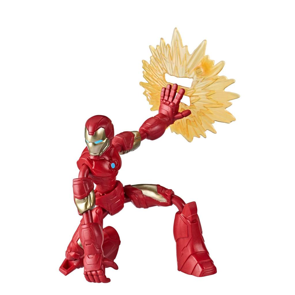 MARVEL Avengers Bend and Flex Series Iron Man Figure E7870 Authentic with Blast Accessory 6-inch