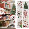 6PCS Christmas Window Stickers Snowflake Santa Claus Reindeer Tree Snowman Stickers Self-Adhesive Reusable Window Decals