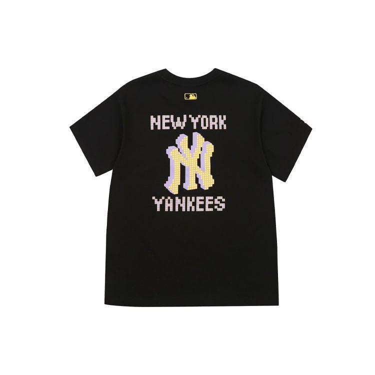 MLB New York Yankees Play Series American Retro Video Game Loose Fit Crew Neck Short Sleeve T-Shirt Unisex Tops Black 31TSN5131-50L