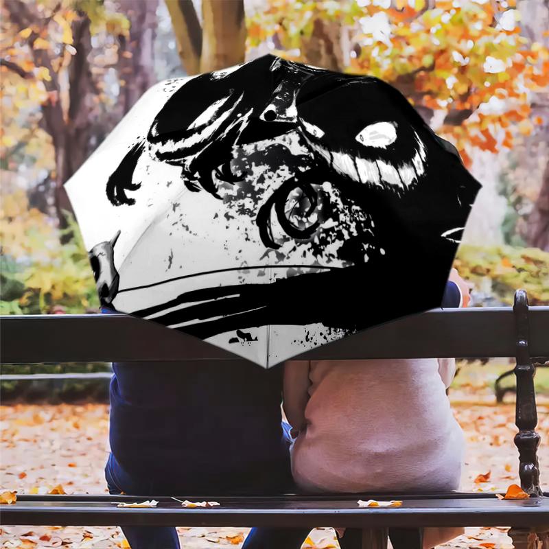 Gengar Pattern, Automatic Folding Umbrella, Portable and Foldable Design, 8 Ribs, a Christmas or Birthday Gift.