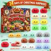 Christmas Party Favors Cartoon Dumpling Gift Box, Xmas Advent Calendar with 24 Stress Countdown Relief Squeeze Toys, Days Steamed Bun Toy Box