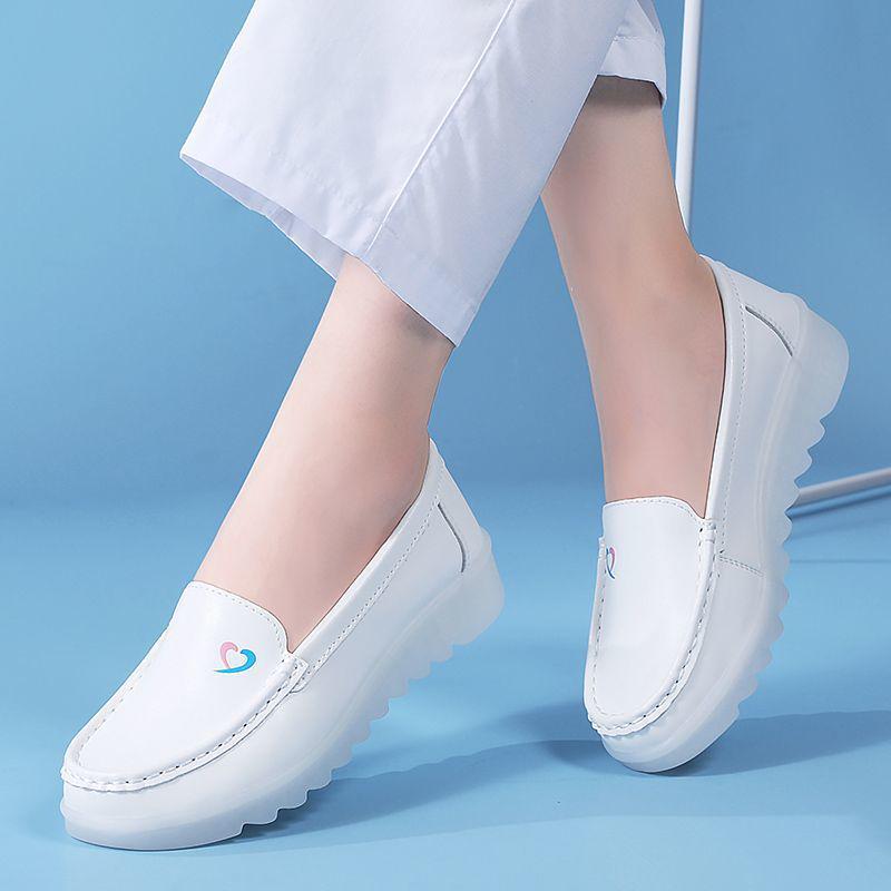 Women's Non-Slip White Nurse Shoes - Breathable, Anti-Odor, Soft Sole for Comfort, Flat Heel, Ideal for Medical Care and All-Day Wear