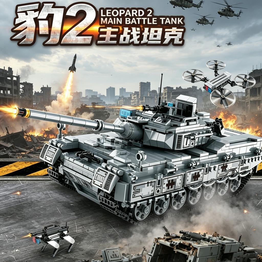 1422+PCS Leopard 2A7 Main Battle Tank Building Blocks Military Army Soldiers Bricks Model DIY Assembly Toys Xmas Birthday Gift