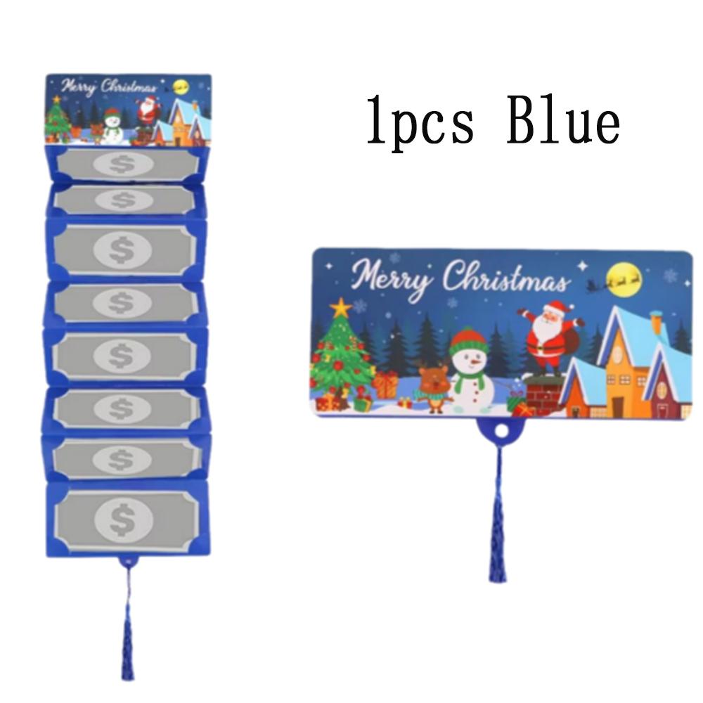 1pcs Christmas Money Holder Wallet Greeting Card Folding Cash Holder Red Envelope For New Year Thanksgiving Gift Party Money Box