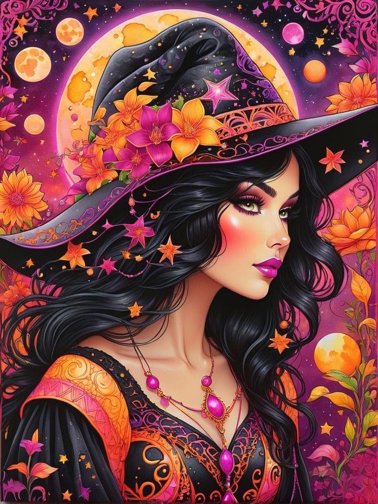 Fairy Dust AB Wonderful Witch Girl 5D Diamond Painting Kits Cartoon Magic Woman Art DIY Drills Mosaic Embroidery Cross-stitch