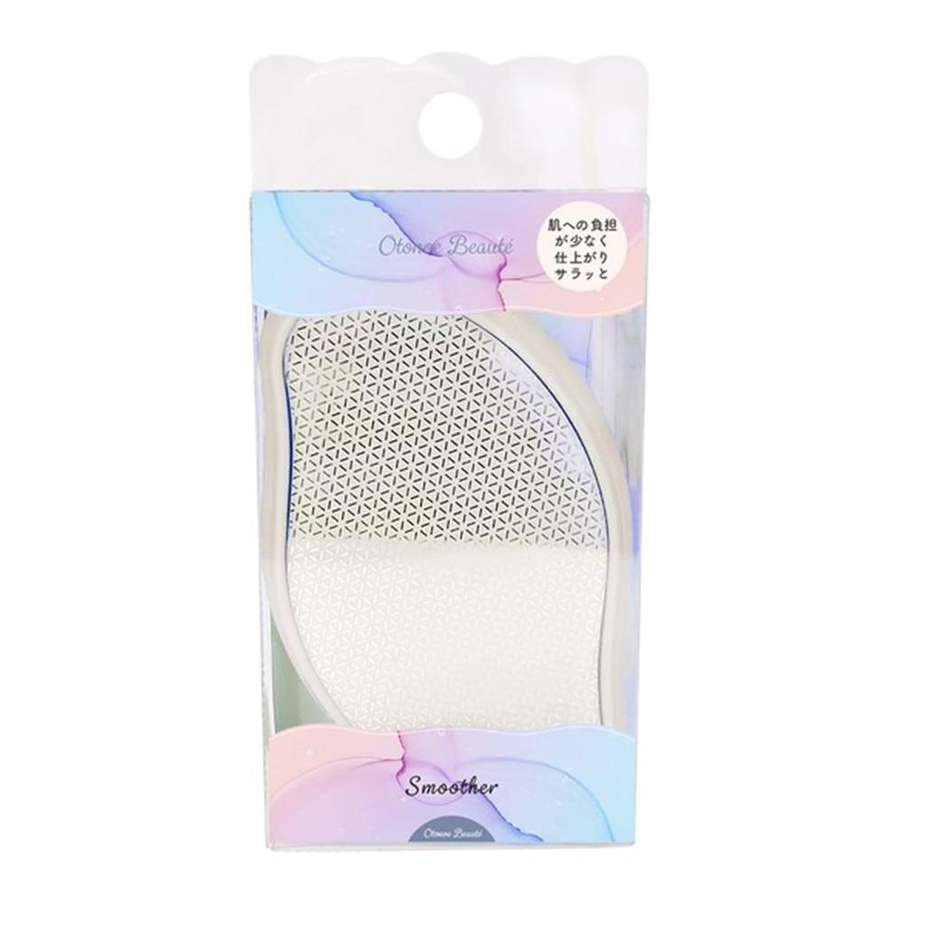 Honyaradoh Glass Heel Smoother Matte White Foot File and Callus Remover for Daily Foot Care 105x65mm