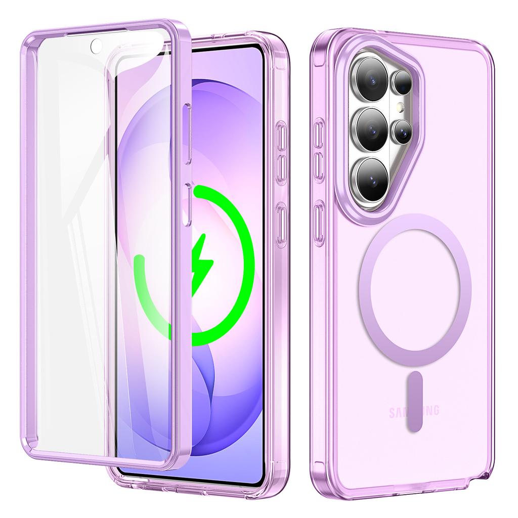 Applicable To Samsung S26Ultra 2-in-1 Magnetic Mobile Phone Case S25Ultra Transparent S24 Anti-drop Protective Case