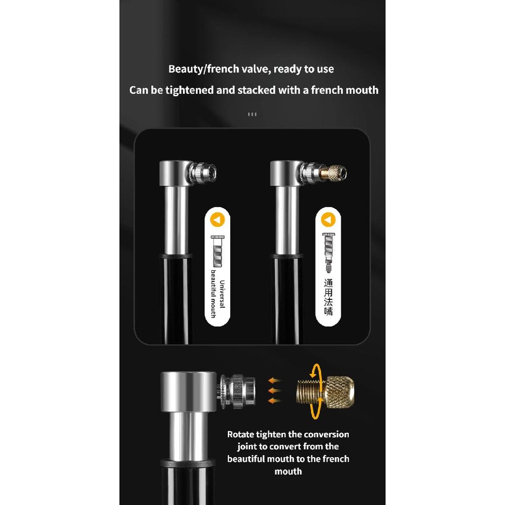 Mini Bike Pump Schrader Presta Valve MTB Road Cycling Pump Aluminum Alloy Bicycle Hand Air Pump Tire Inflator Accessories