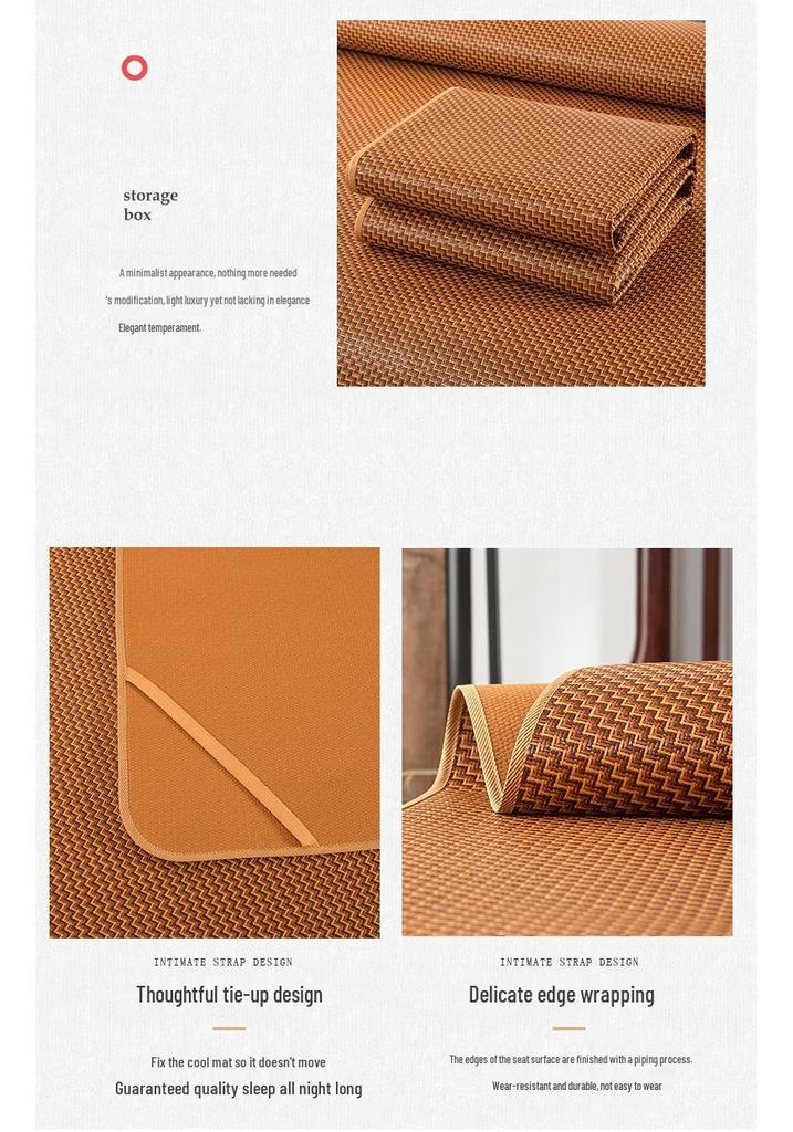 Thickened Foldable Summer Ice Silk and Rattan Sofa Cushion Mat with Wool Material