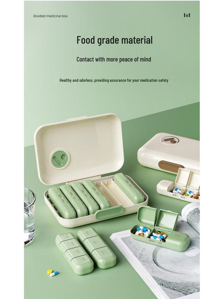 Portable 7-Day Pill Organizer with 3 Daily Compartments - Large Capacity, Travel-Friendly Pre-Filled Pill Storage Box