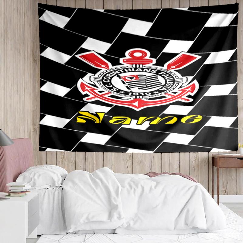 1PC Custom Name Tapestry Corinthians Team Crest Tapestry Accessories for Bedroom,Livingroom, dormitory Room Wall Decor, Fan Birthday Gifts