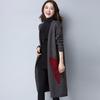 Autumn and Winter Women's Length Knitted Cardigan Plus Fat Loose Sweater Thick Jacket