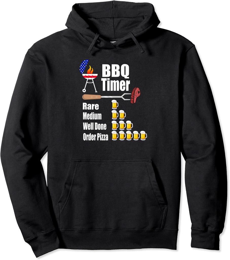 Funny Bbq Timer Barbecue Grill Grilling Gift Unisex Hooded Sweatshirt