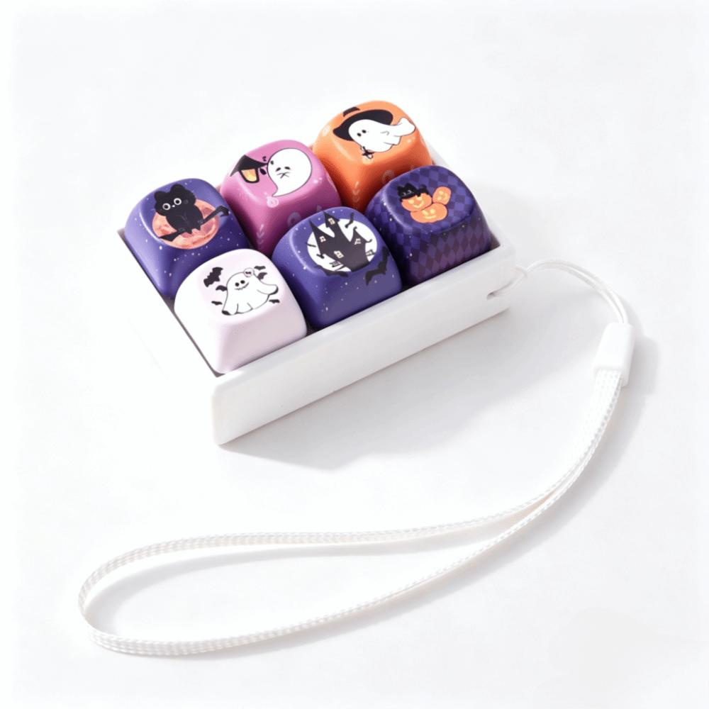 Creative Design Fidget Clicker Keychain Cute Shape Finger Keyboard Pendant  Daily Use