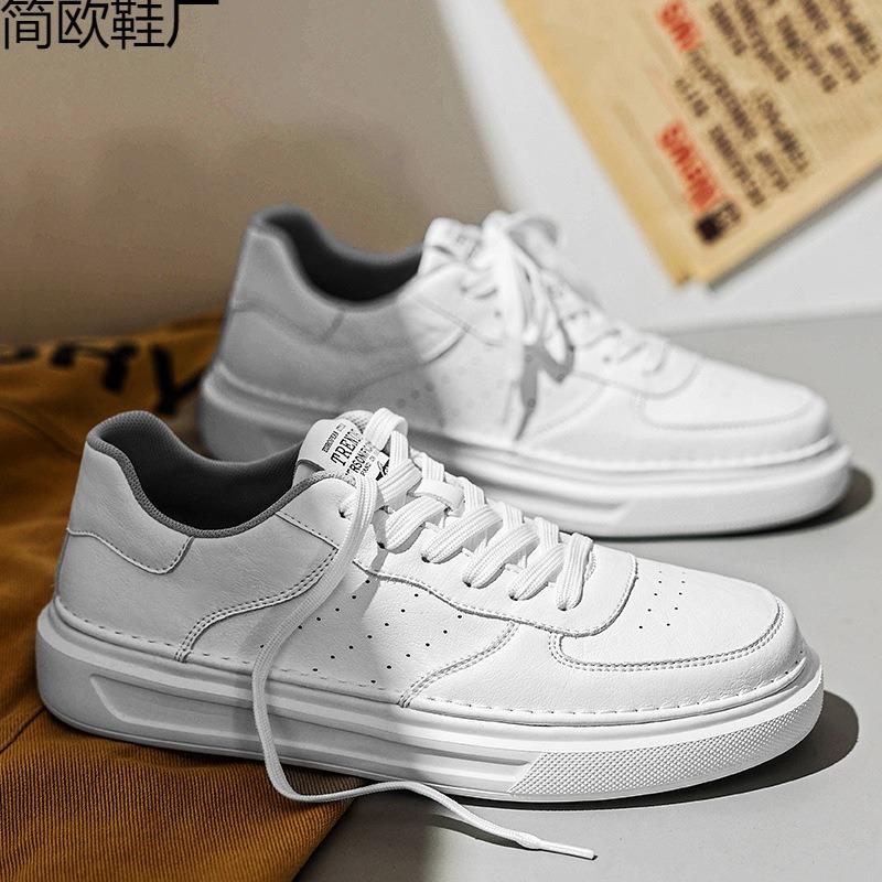 Men's shoes new spring versatile breathable leather shoes casual little white board shoes non-slip young and young