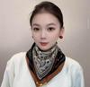 Chic Autumn/Winter Silk Scarf with Magnetic Golden Ball Clasp – Korean Style Neck Warmer