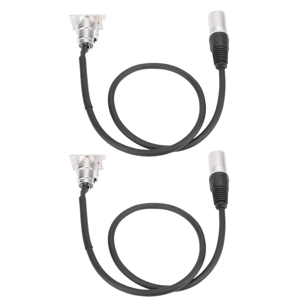 2 Pcs XLR Pass Through Cable No Solder D Type XLR Cable Mic Feed Pass Thru Converter for Stage Box Patch Panel Floor Box