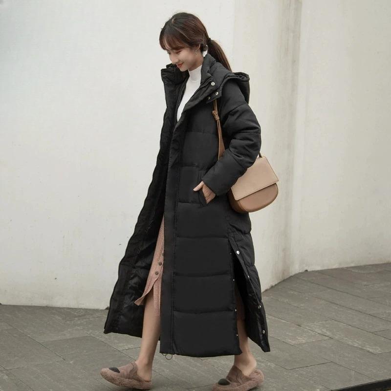 Winter Women Cotton Coat Korean Loose Thicken Warm Lengthen Down Cotton Coat Women Hooded Long Parkas Plus Size Outwear