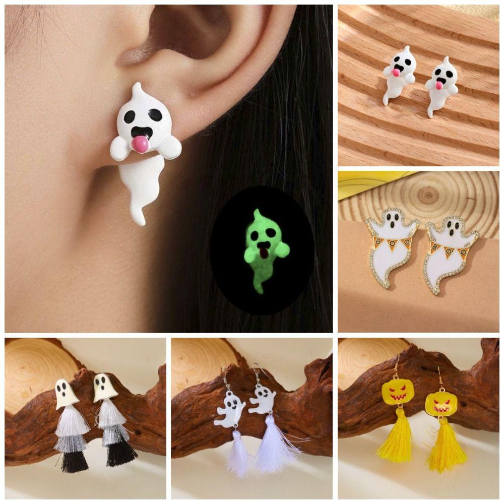 Gothic Style Halloween Earrings Exaggeration Pumpkin Dangle Earrings All Saints' Day