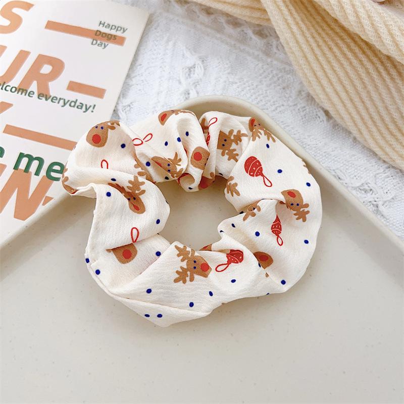 Christmas Style Updo Hair Tie with Cartoon Fabric