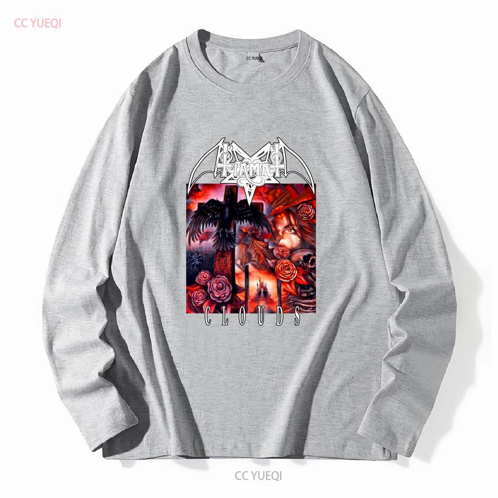 Tiamat Wolken Baumwolle T-Shirt Größe S 5XL TJ14041 Langarm Vintage Gewaschen Streetwear Stilvoll Unisex Mann Leicht Atmungsaktiv