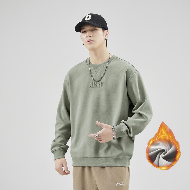 Trendy Men's Casual Loose Round Neck Hoodie with Letter Print for Spring and Autumn