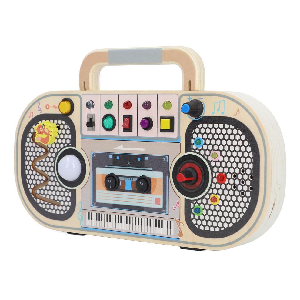 Montessori Wooden Sensory Board with LED Lights for Kids, Educational Activity Toy for Hand Eye Coordination