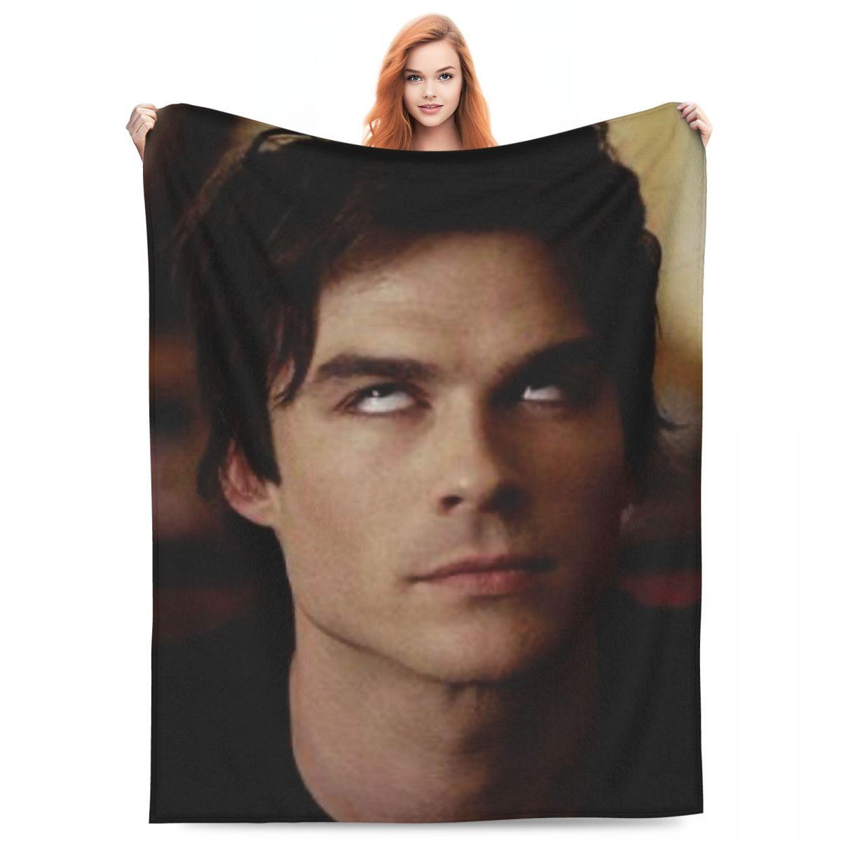 Pandara Jewelry Unisex Ian Somerhalder The Vampire Diaries Damon Blanket Fleece Winter Breathable Soft Throw Blanket For Bed Car Bedspreads