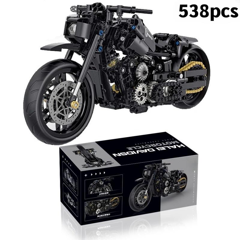 

1:8 Technical Motorcycle Building Blocks Sets Racing Retro Motorbike Racer Bricks DIY tabletop decorations Toys for Kid Adult with box