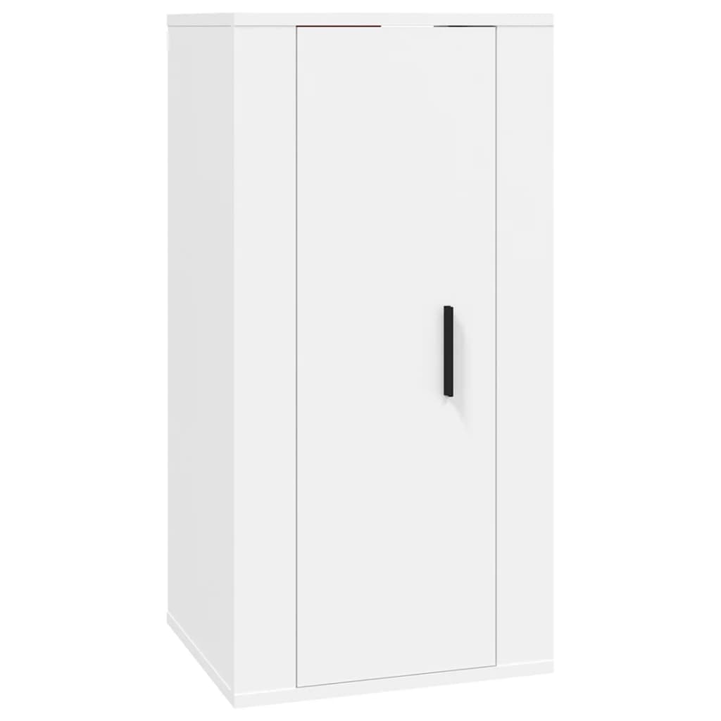 8 pc TV Cabinet Set White Particleboard