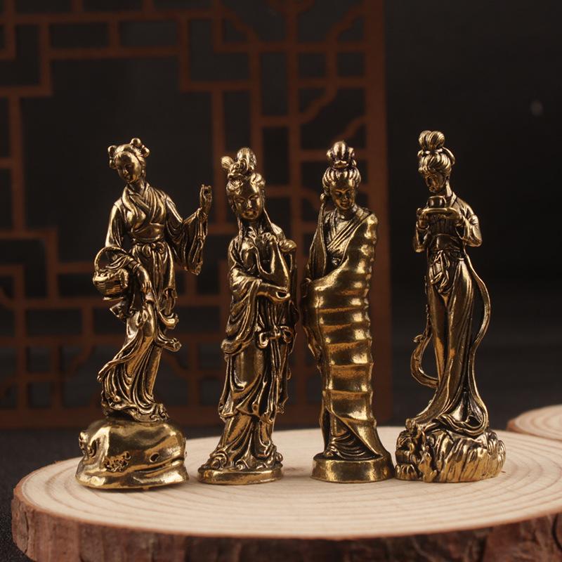 Brass Craft Home Desktop Office Ornaments Four Talented Women Models Copperware Wholesale